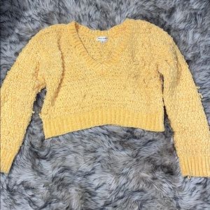 Wild Honey, yellow cropped sweater from Dollskill